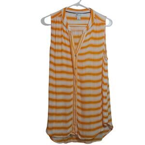 Stylus Marigold Stripe Sleeveless Top Worn On Tv Jane Blouse Lightweight Size L
